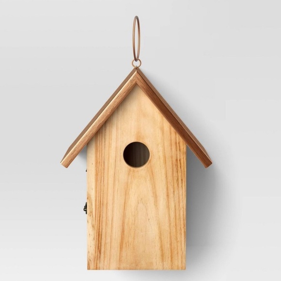 Threshold Natural Wood Birdhouse with Bronze Roof - Picture 1 of 4